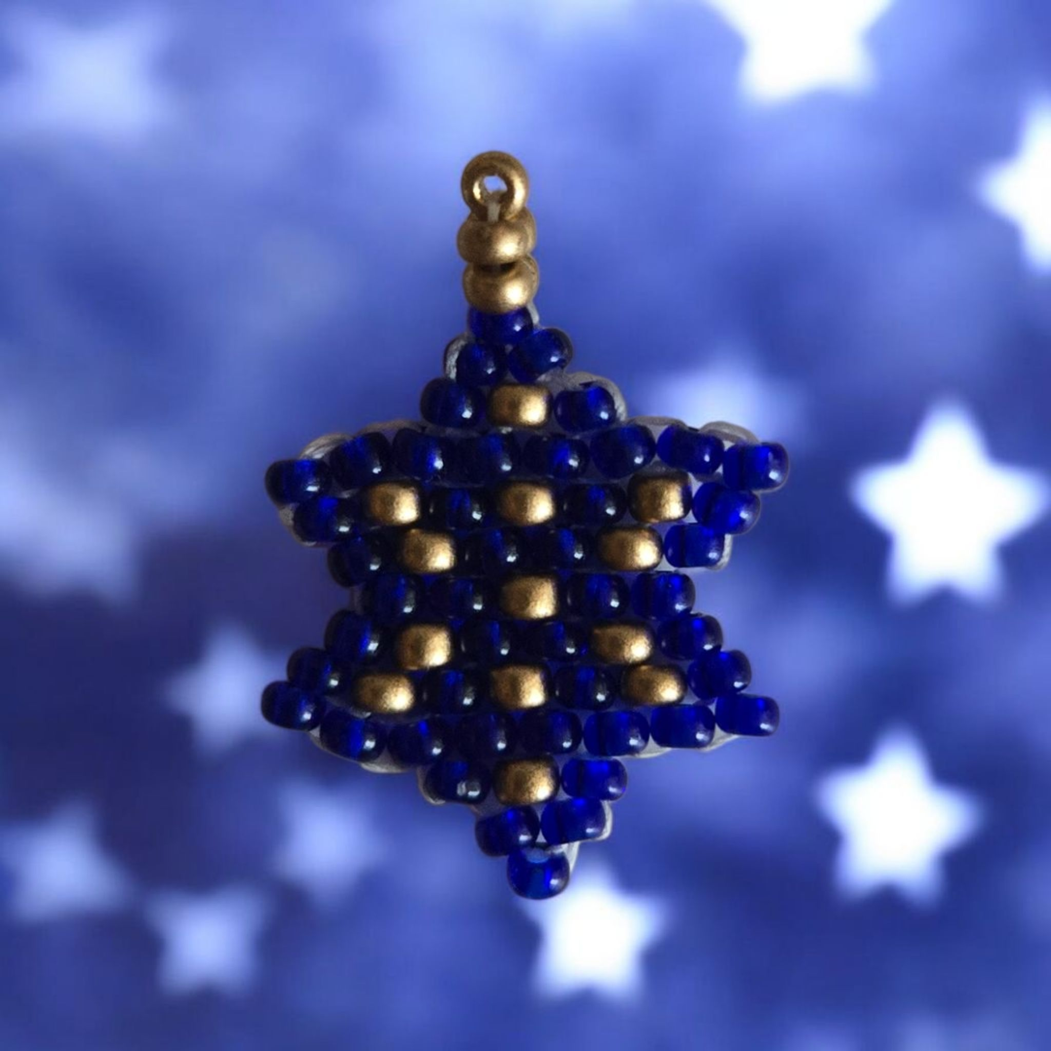 Elegant Star of David Beaded Charm Earrings