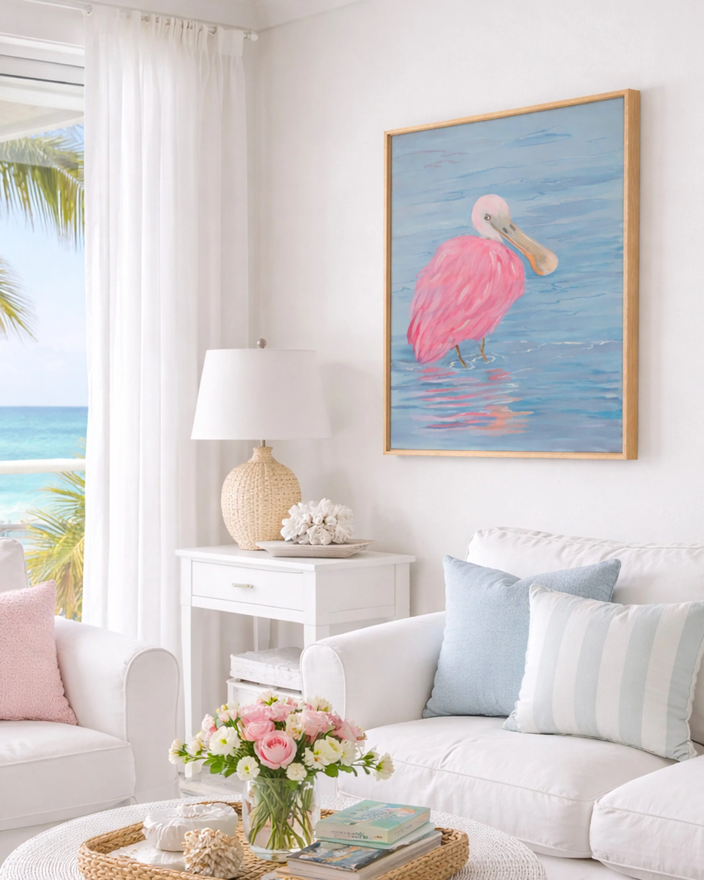Blushwing Spoonbill - Framed Original Painting