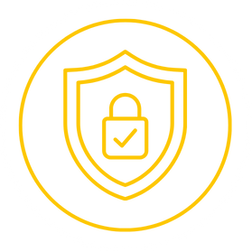 Icon Schild mit Schloss – Symbol für diebstahlsichere Verkaufsaufsteller für Geldbörsen und Gürtel von Lederwaren Boche