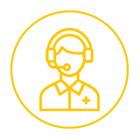 Icon Kundenberater mit Headset – Symbol für persönliche und zuverlässige Rundum-Betreuung bei Verkaufsaufstellern für Geldbörsen und Gürtel von Lederwaren Boche