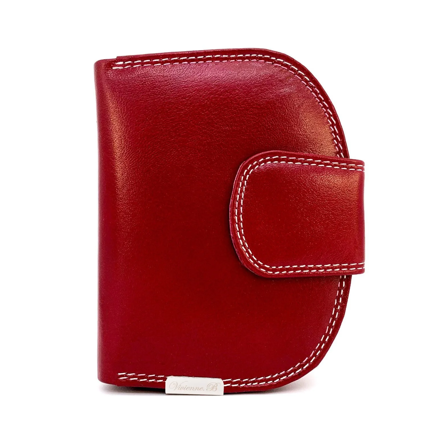 Vivienne B. hochwertige Damen Ledergeldbörse Reißverschluss-Sicherheitsfach