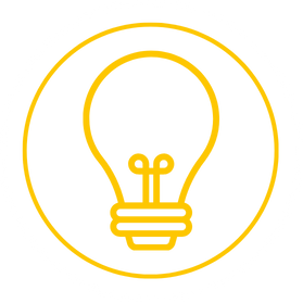 Icon Glühbirne – Symbol für clevere Sortimentserweiterung mit Verkaufsaufstellern für Geldbörsen und Gürtel von Lederwaren Boche