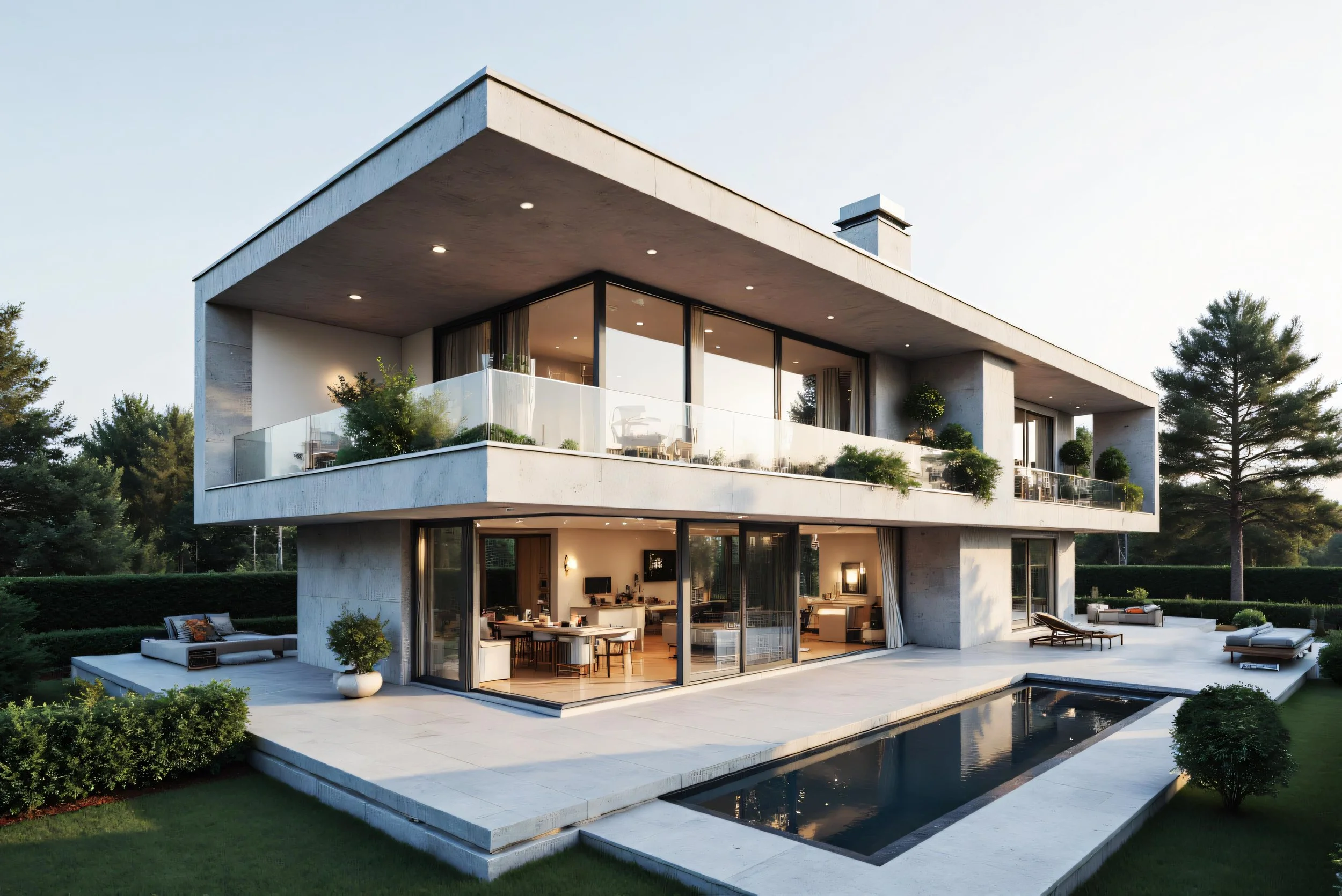 Villa moderna con terrazza, piscina e giardino