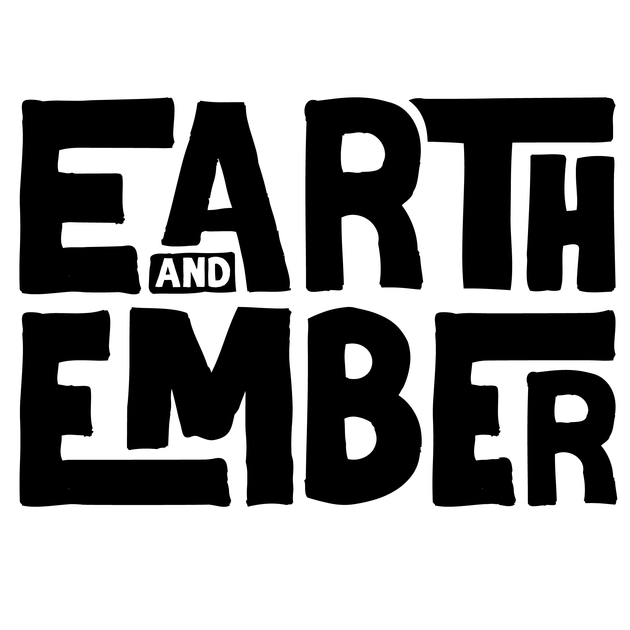 A custom type black logomark for Earth and Ember