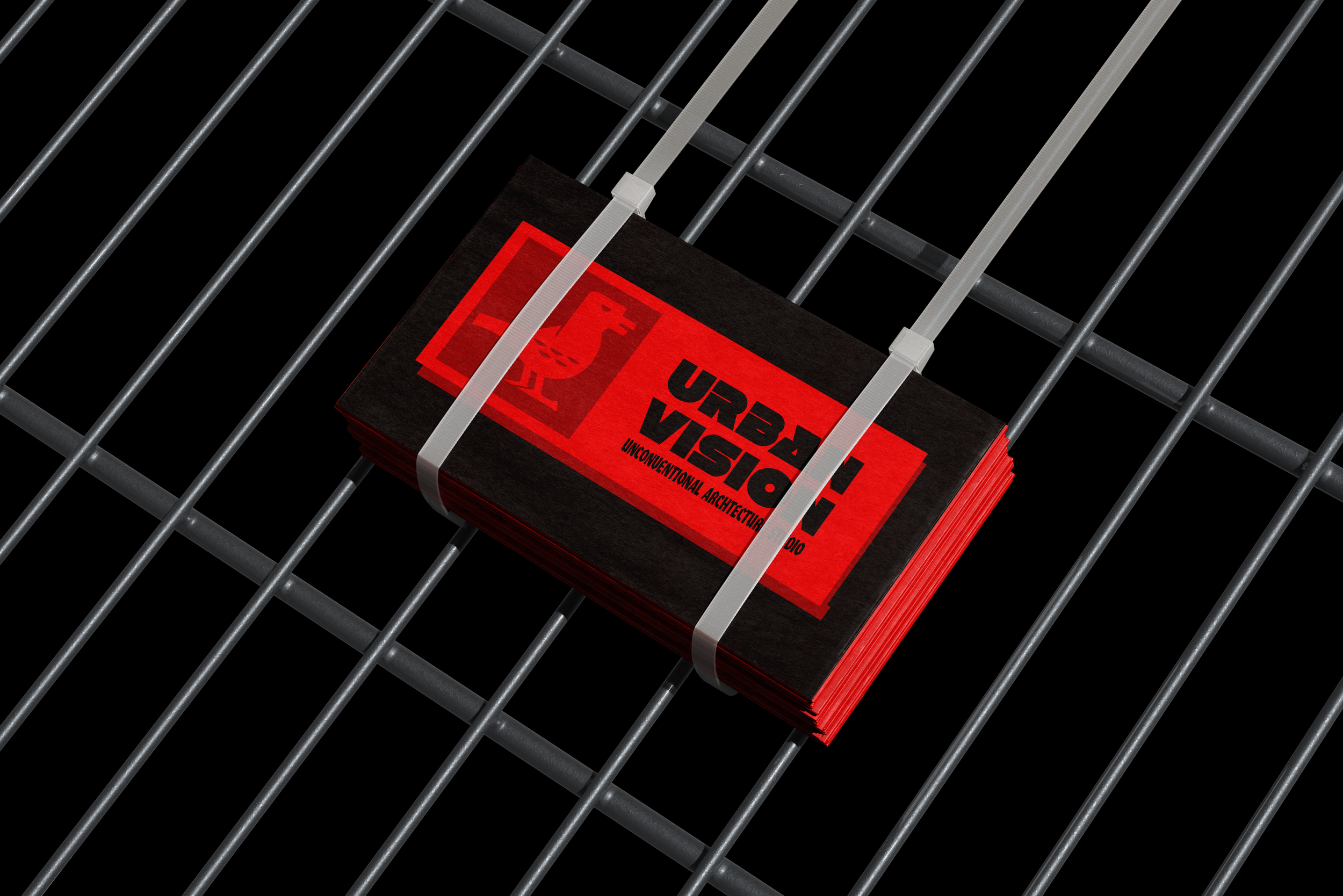 business-card- mockups-with-plastic-clasps-on-a-metal-mesh-isometric.png