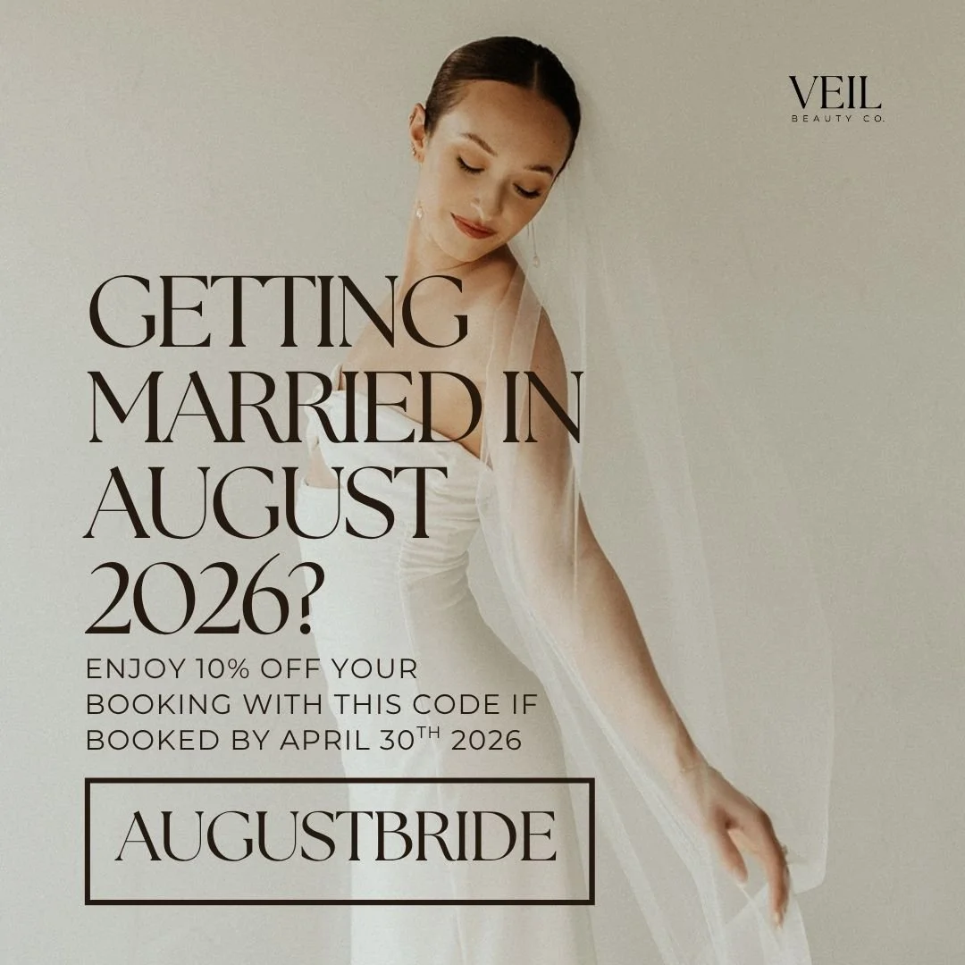 August is sneaking up fast! Have you locked in your dream Bridal Hair &amp; Makeup team yet?
We&rsquo;d absolutely love to be part of your big day! To make it even sweeter, enjoy 10% off your booking with our August Promo when you secure your date by