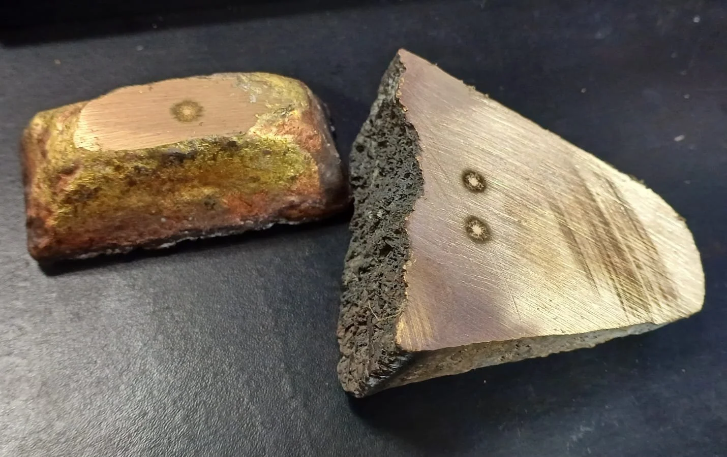 Bronce analizado con chispa CU