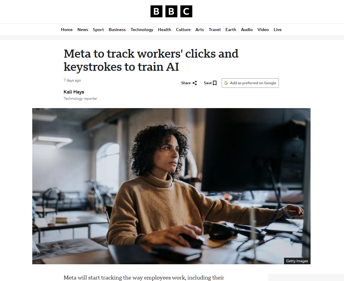 Meta to track workers' clicks and keystrokes to train AI