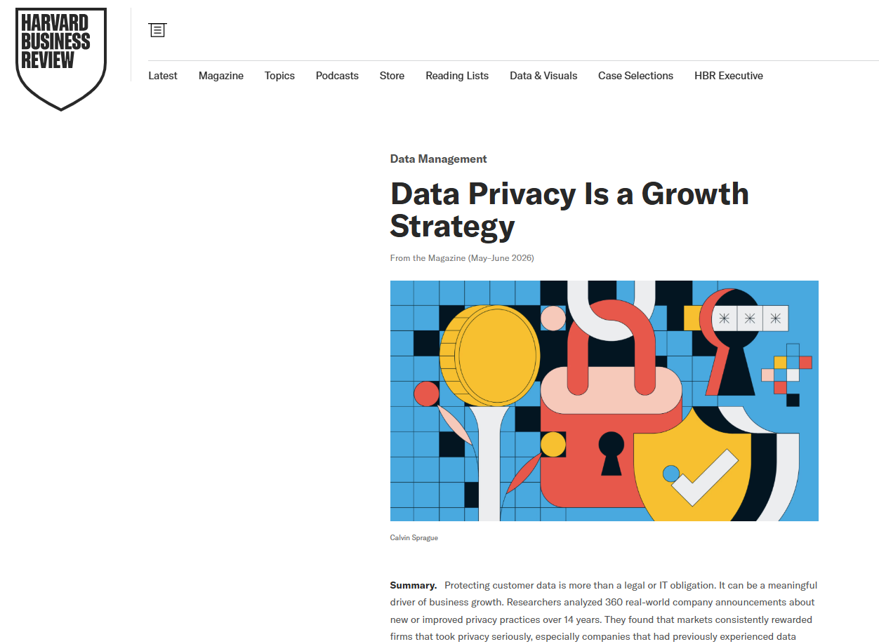 Data Privacy Is a Growth Strategy: Harvard Business Review