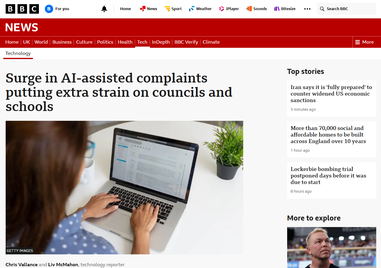 Surge in AI-assisted complaints putting extra strain on councils and schools