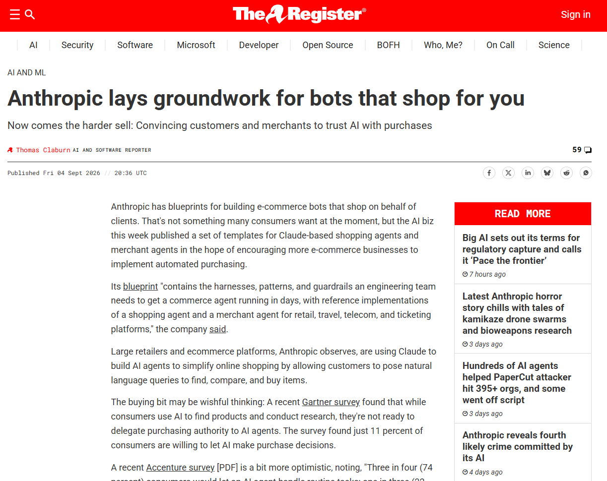 Anthropic lays groundwork for bots that shop for you