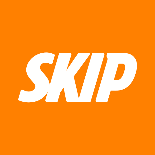 The SKIP logo in white text on an orange background.