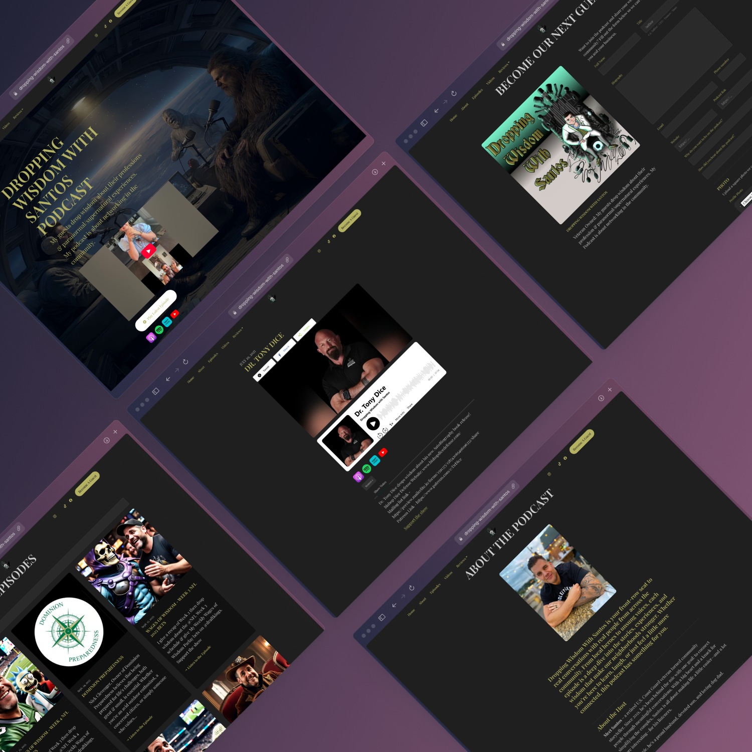 Dropping Wisdom with Santos Podcast - Web Design