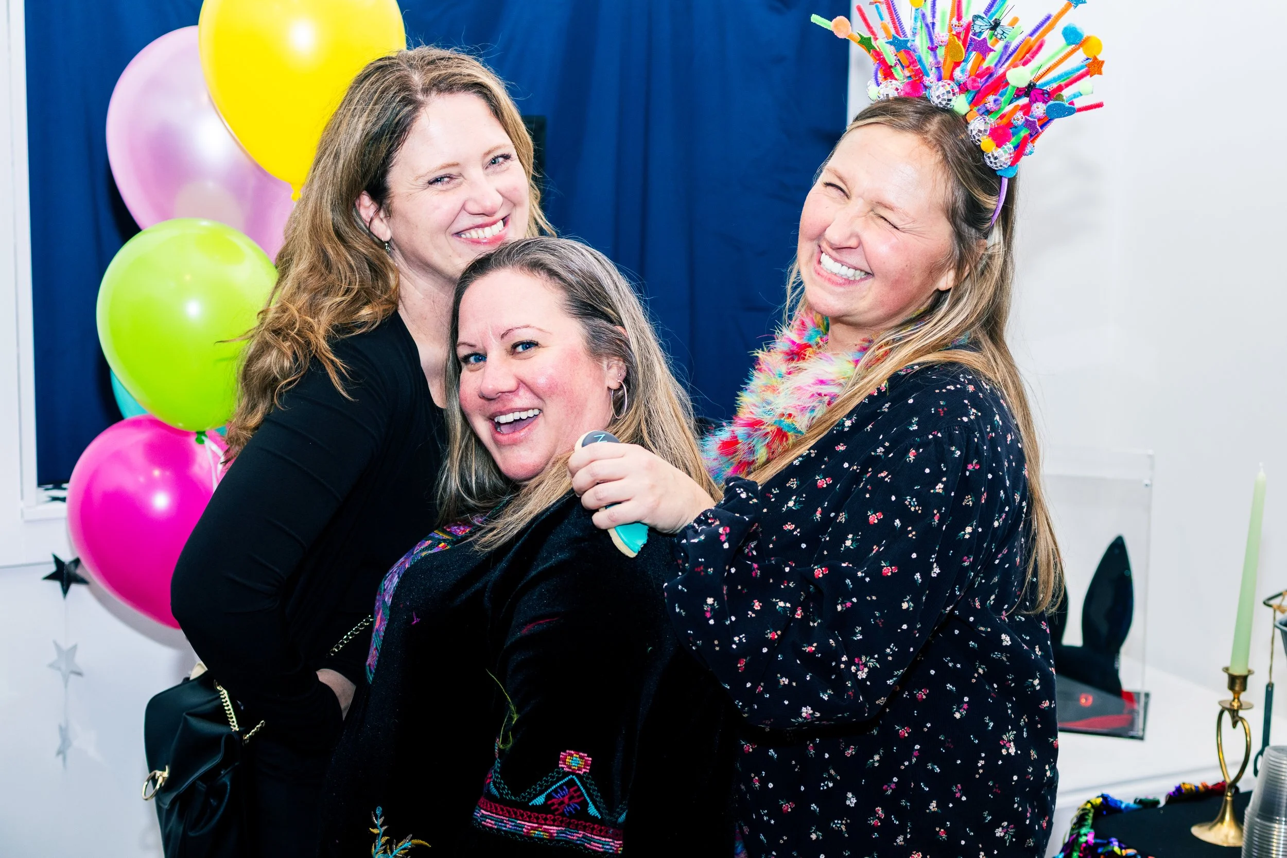 Photo of birthday guests at party at the Uncanny Art House Norman, Oklahoma.