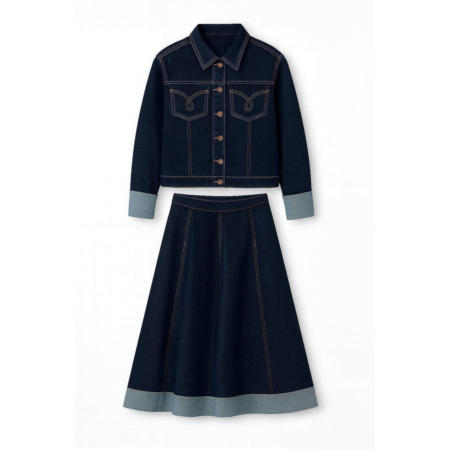 Ftz Women - Denim Tweedelige Set Jack & Rok