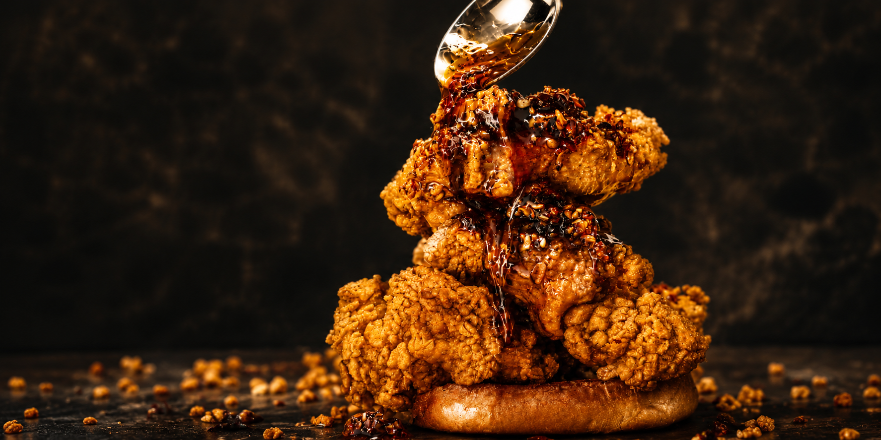 Crispy fried chicken drizzled with spicy OG Crunch