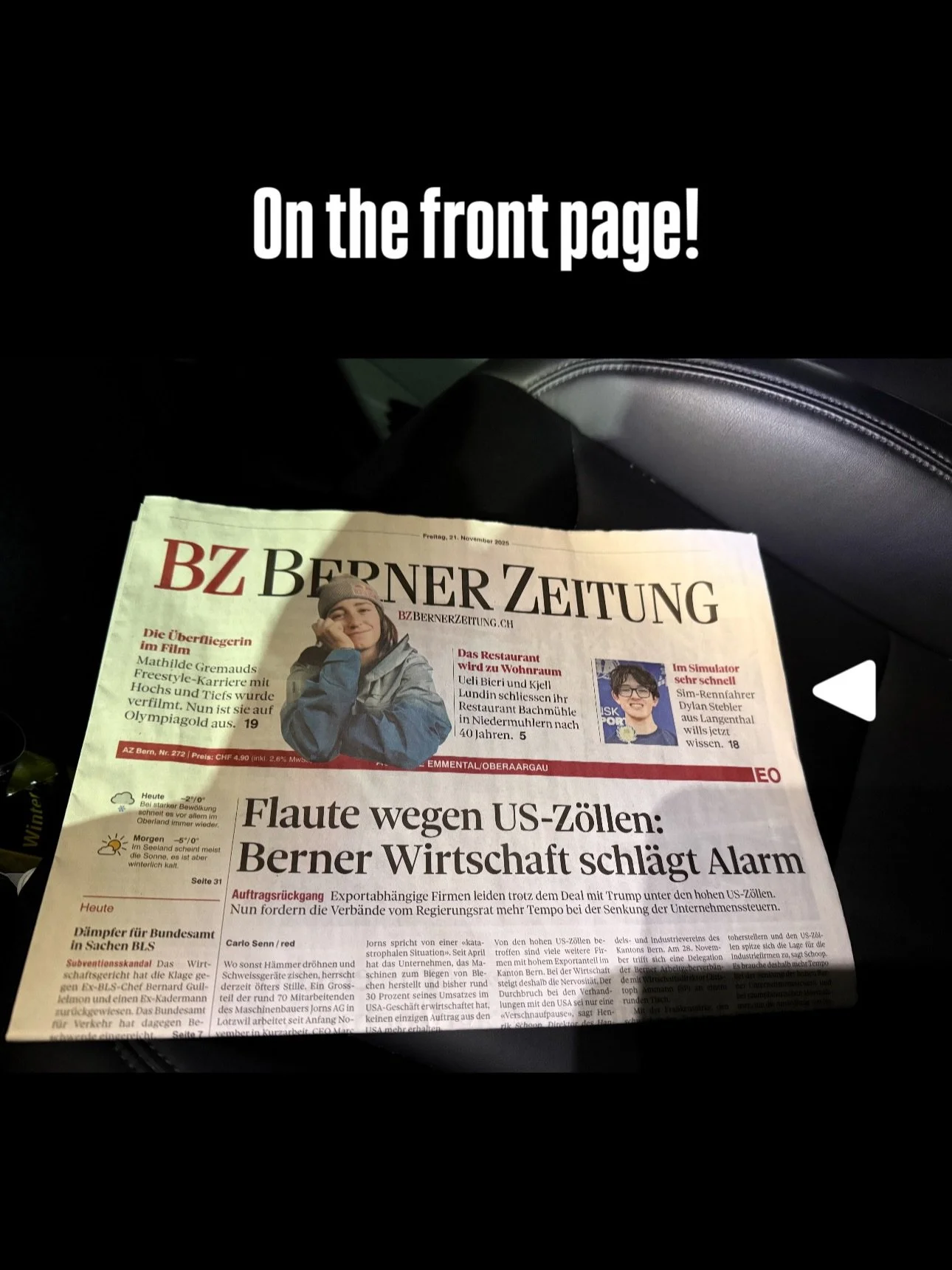⏰ Exactly six months ago today I was featured in one of the largest swiss newspapers, having an article printed in the @bernerzeitung.ch and @derbund 

This article was printed and delivered to nearly 100&rsquo;000 Swiss homes, resulting in many peop