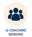 Icon of three people with text '12 Coaching Sessions' underneath.