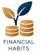 Illustration of a plant growing between two stacks of coins, with the text 'Financial Habits' below.