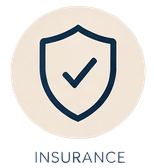 Shield with a checkmark inside, representing insurance or protection.