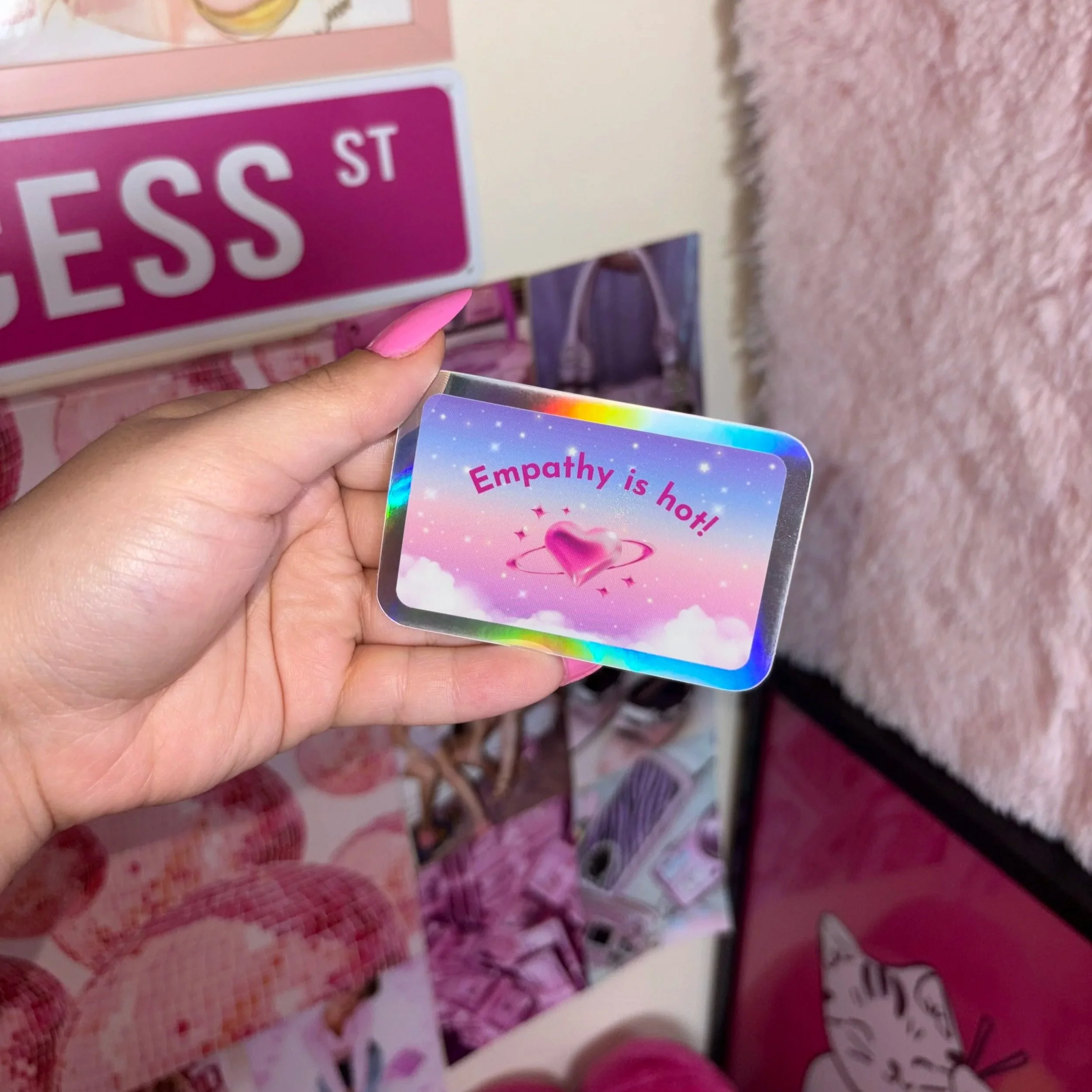 Empathy is hot! Holographic Sticker