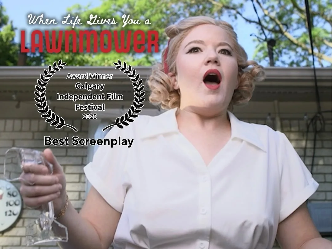 So excited to finally announce that When Life Gives You A Lawnmower has won Best Screenplay at @calgaryindependentfilmfestival! It&rsquo;s such an honor that this tiny little 2 page script with no dialogue has accomplished so much, including this inc