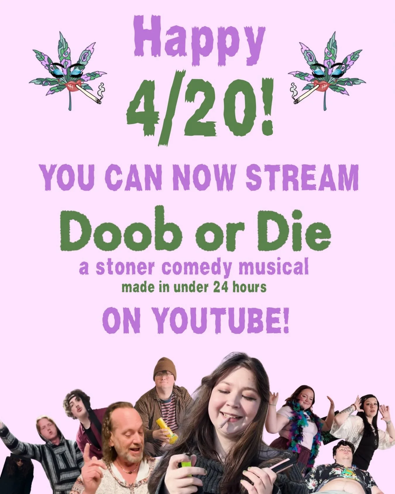HAPPY 4/20!!! Doob or Die is now available to watch on YouTube! LINK IN BIO~

On behalf of all the Downriver Doobies, we hope you enjoy this silly little stoner comedy musical. I know we enjoyed making it 🥰 

LONG LIVE MICHIGAN FILMMAKING!