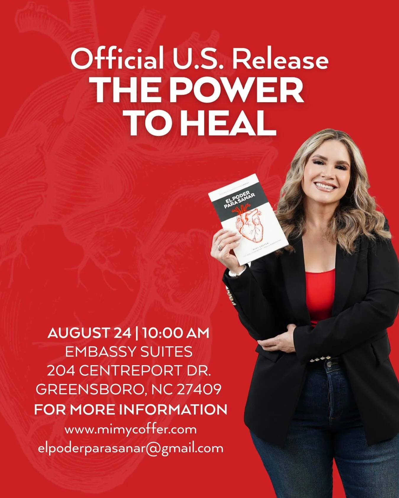 ✨ You’re invited! ✨ This Sunday at 10:00 AM we’ll gather at Embassy Suites for the official presentation of my new book The Power to Heal.
It will be a special morning filled with God’s healing power. You’ll also be able to g
