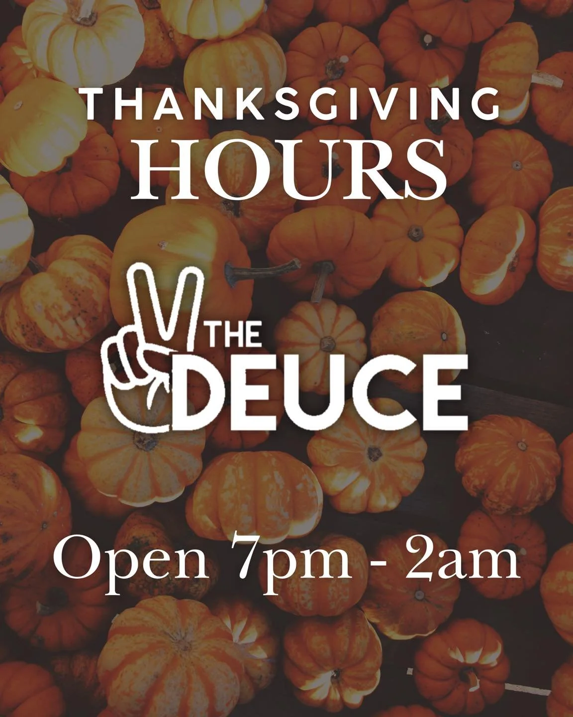 join us this Thanksgiving! 🦃🍂🥧
We&rsquo;re open 7pm - 2am