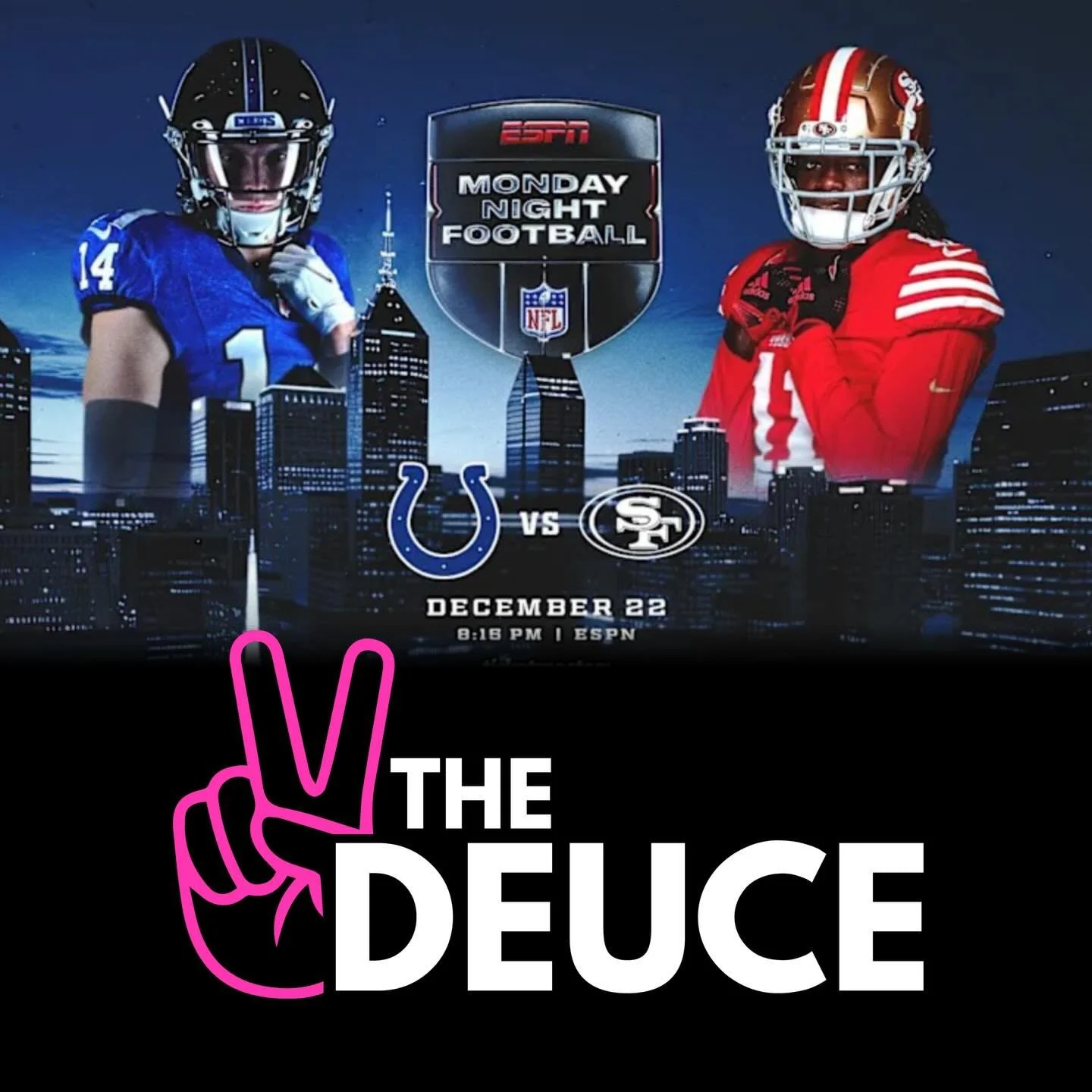 MONDAY NIGHT FOOTBALL is on TONIGHT! 🔥

Colts 🆚 49ers
Kickoff 7:15 PM on ESPN

Catch every play at The Deuce &mdash; strong drinks, big screens, and a no-nonsense game-day atmosphere. 🍻
Settle in and watch MNF the right way.

#MondayNightFootball 