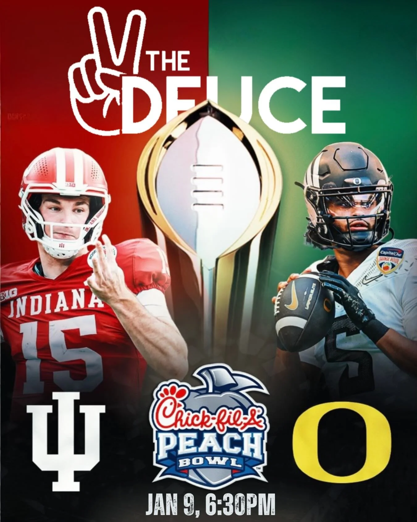 🍑🏈 Peach Bowl Tonight at 6:30PM 🏈🍑

Catch Indiana vs. Oregon with us at The Deuce 🍻

📺 Game on the screens
🍺 Cold drinks
🏈 Best game-day energy

Kickoff at 6:30PM &mdash; don&rsquo;t miss it!

#TheDeuceSA #PeachBowl #GameDay #FootballNight