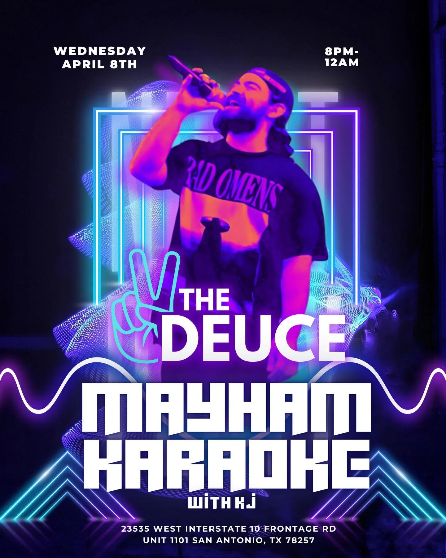 Karaoke night is going DOWN at The Deuce TONIGHT! Grab the mic, bring your crew, and let&rsquo;s hear what you&rsquo;ve got 🎶

🎤 Mayham Karaoke with KJ
📆Wednesday April 8 
⏰ 8PM&ndash;12AM

Whether you&rsquo;re a rockstar or just here for the vibe