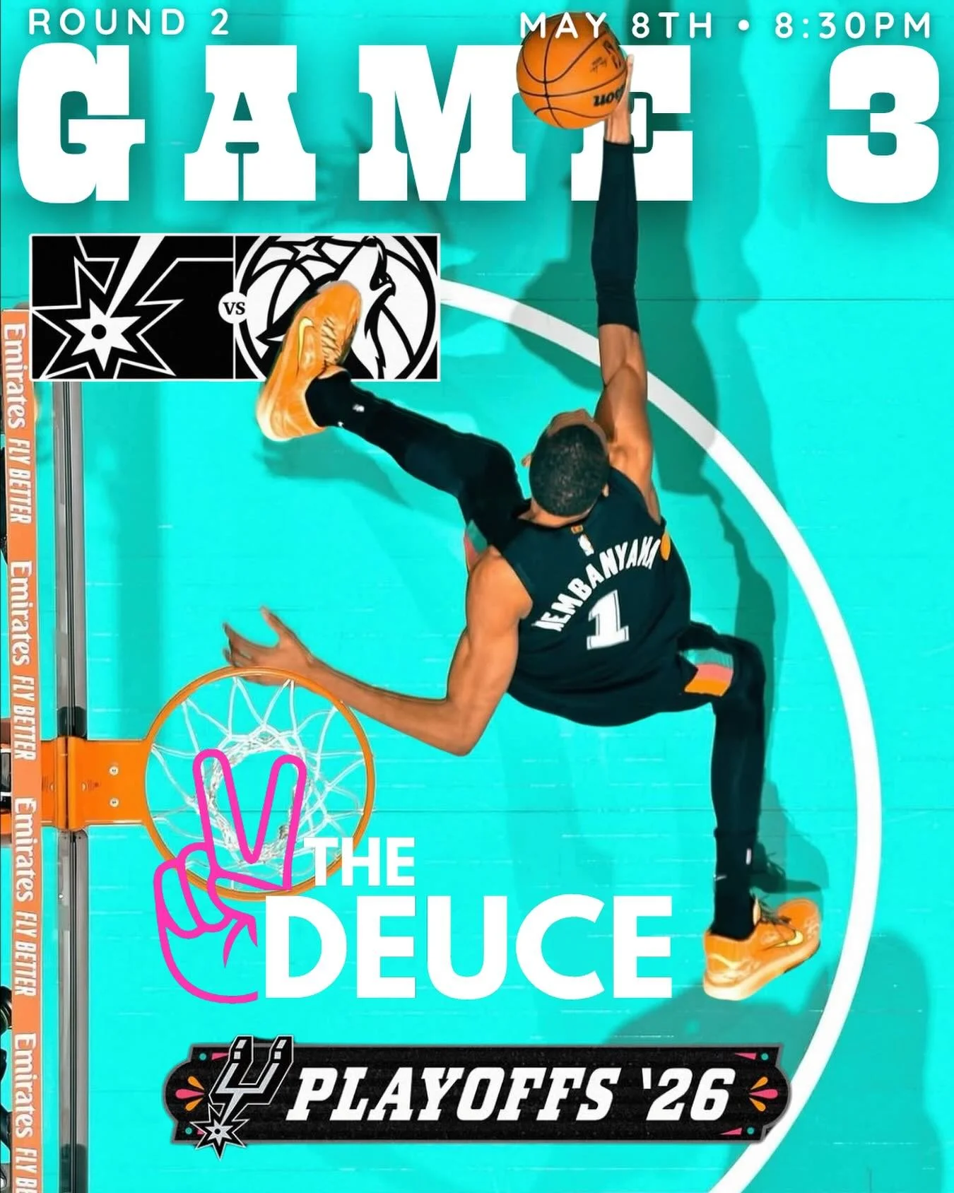 ROUND 2 GAME 3 TONIGHT 🏀🔥

Spurs vs Timberwolves
Series tied 1-1 👀
⏰ 8:30PM
📍The Deuce

The Spurs bounced back BIG in Game 2 and tonight&rsquo;s matchup is gonna be intense 😤🏀

🍻 Ice cold drinks
🎯 Good vibes
🏀 Game on the big screens all nig