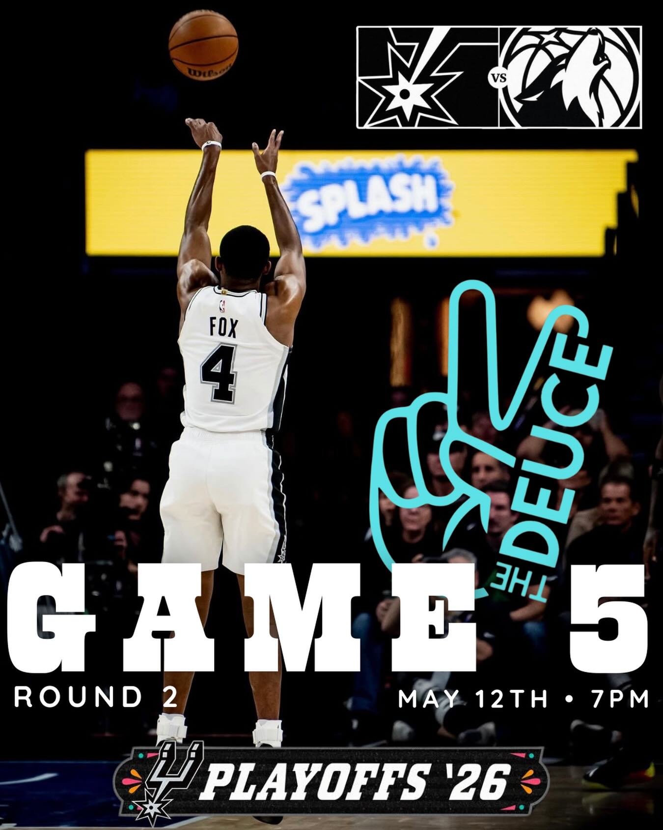 ROUND 2 &bull; GAME 5 🏀🔥

Spurs vs. Timberwolves
Tuesday, May 12th &bull; 7PM

Catch the Spurs playoff action at The Deuce 🍻

Cold drinks flowing, the game on every screen, and a crowd ready to back the Silver &amp; Black all night long. Wemby and