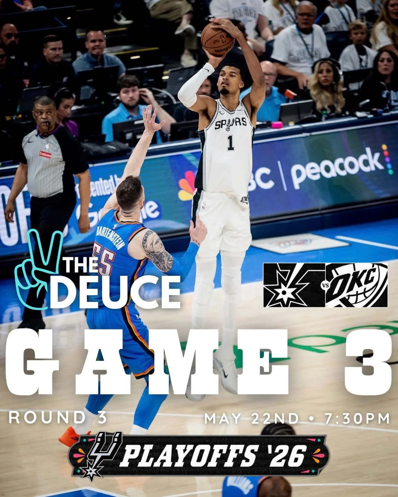 🏀 GAME 3 AT THE DEUCE TONIGHT 🏀

San Antonio playoff basketball just hits better at The Deuce 😤🍻
The Spurs are BACK home and it&rsquo;s time to get loud for Game 3!

🖤 Spurs vs OKC
⏰ 7:30PM
📍 The Deuce

Cold drinks, good people, and all the pla