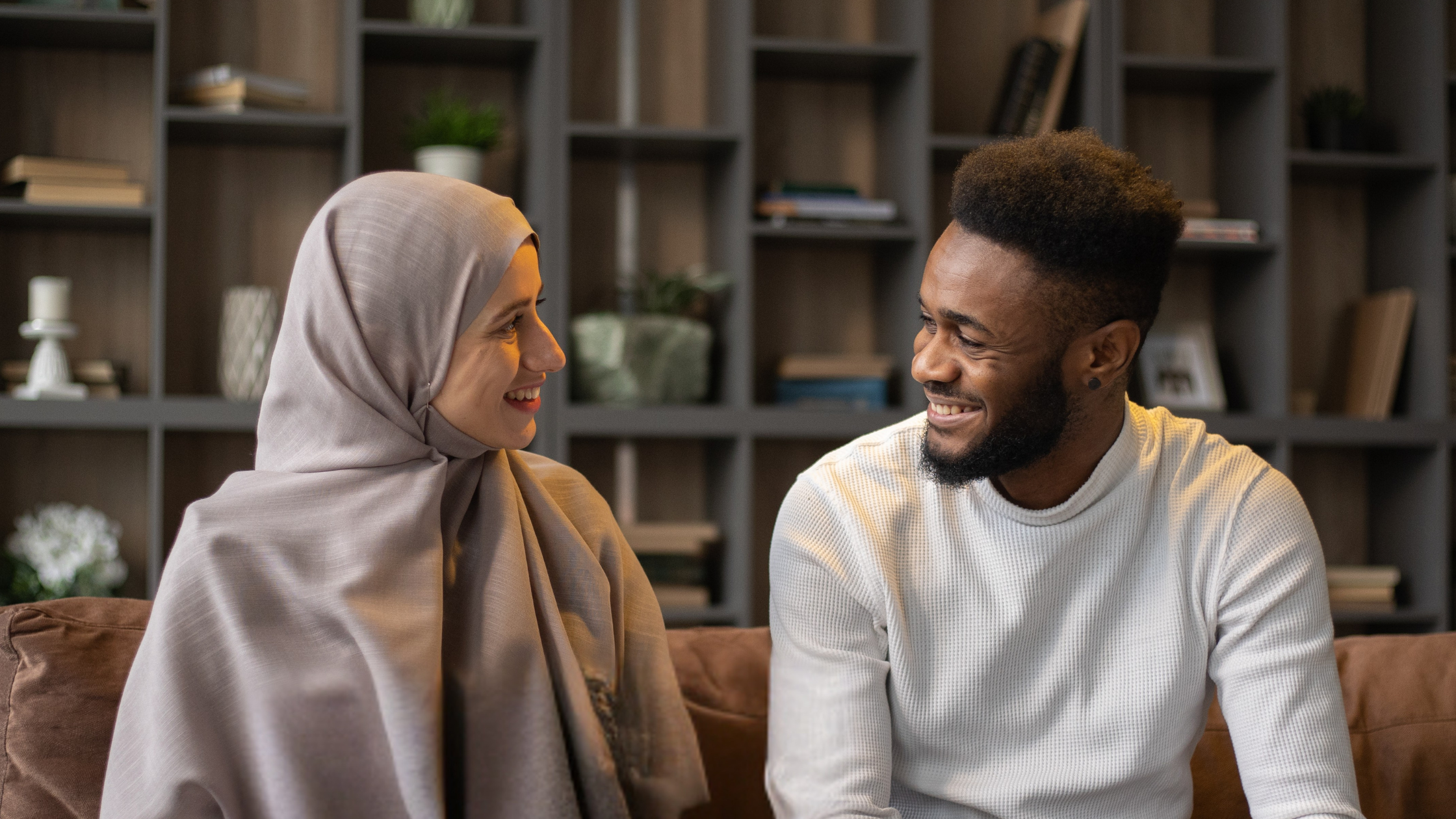 Muslim couple completing Prepare & Enrich premarital counseling exercises