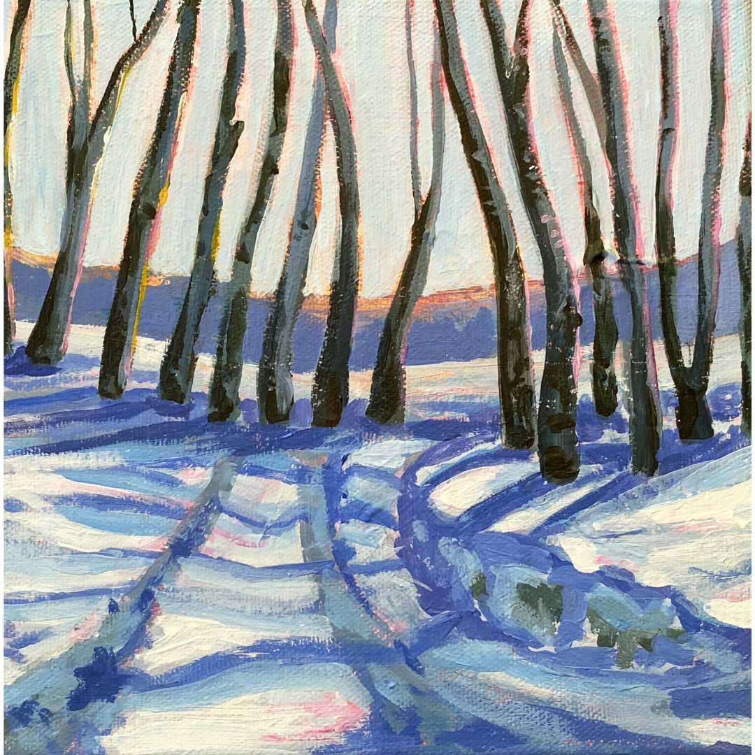 Winter Glow Through the Trees