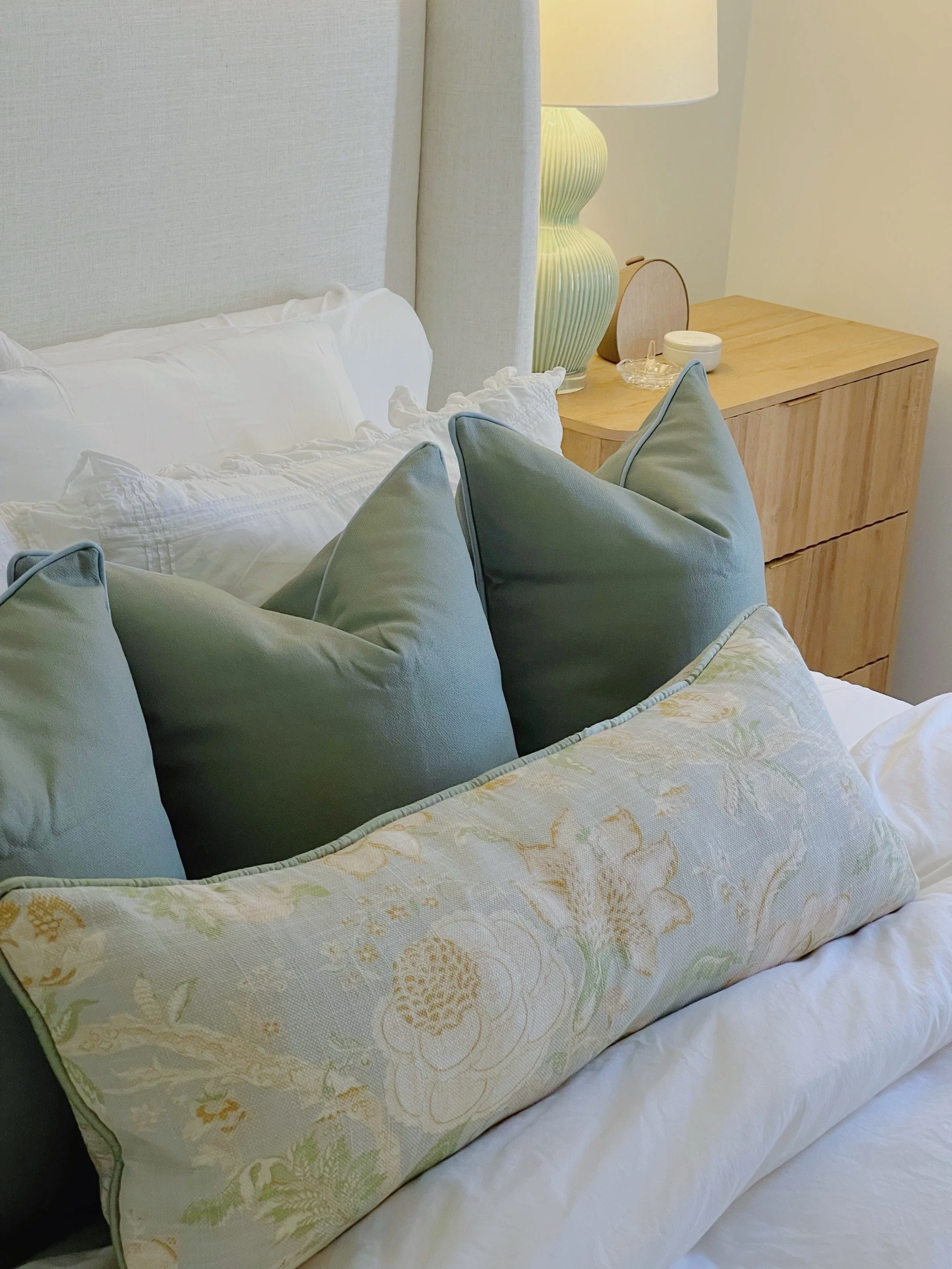 Custom hand-sewn pillow stacks in Savannah, GA and shipping nationwide