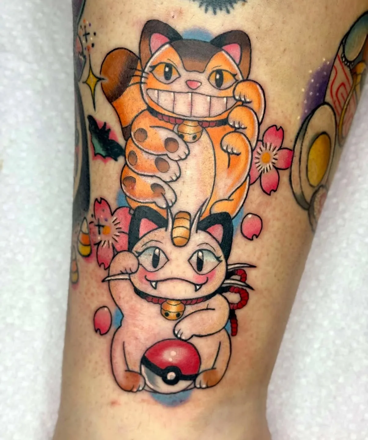 I'm so obsessed with how this Cat bus/Meowth mash up @olivia.zheta did the other day. It's the cutest!

#tattooideas #pokemon #pokemontattoo #tattooed #tattoosforwomen #queerownedbusiness #queerartist #ohiotattooer #ohiostate #inkedgirls #colortattoo