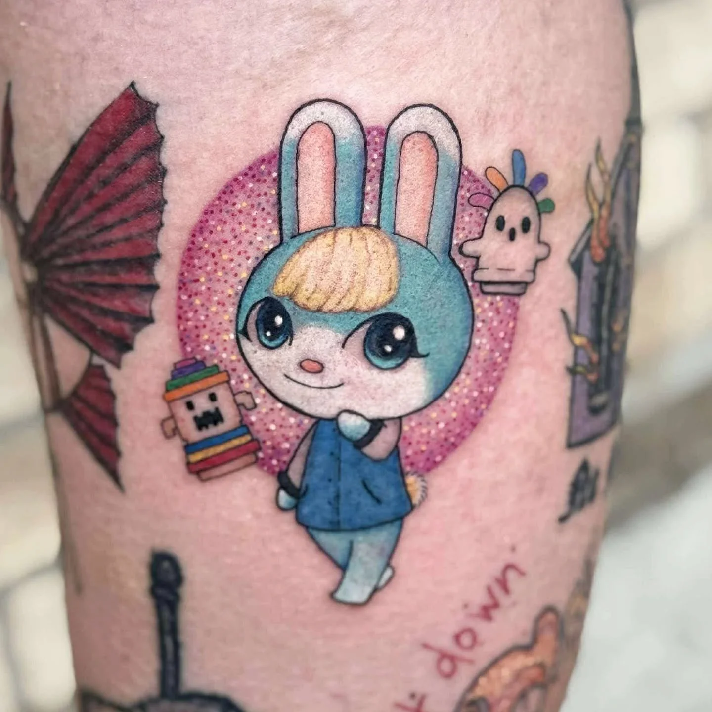 @shawneylylesart did this super cute Sasha from animal crossing! Shawney would love to do more color pieces and is currently booking for end of October with a few earlier openings. They have lots of spooky flash to choose from! 

#tattoos #tattooinsp
