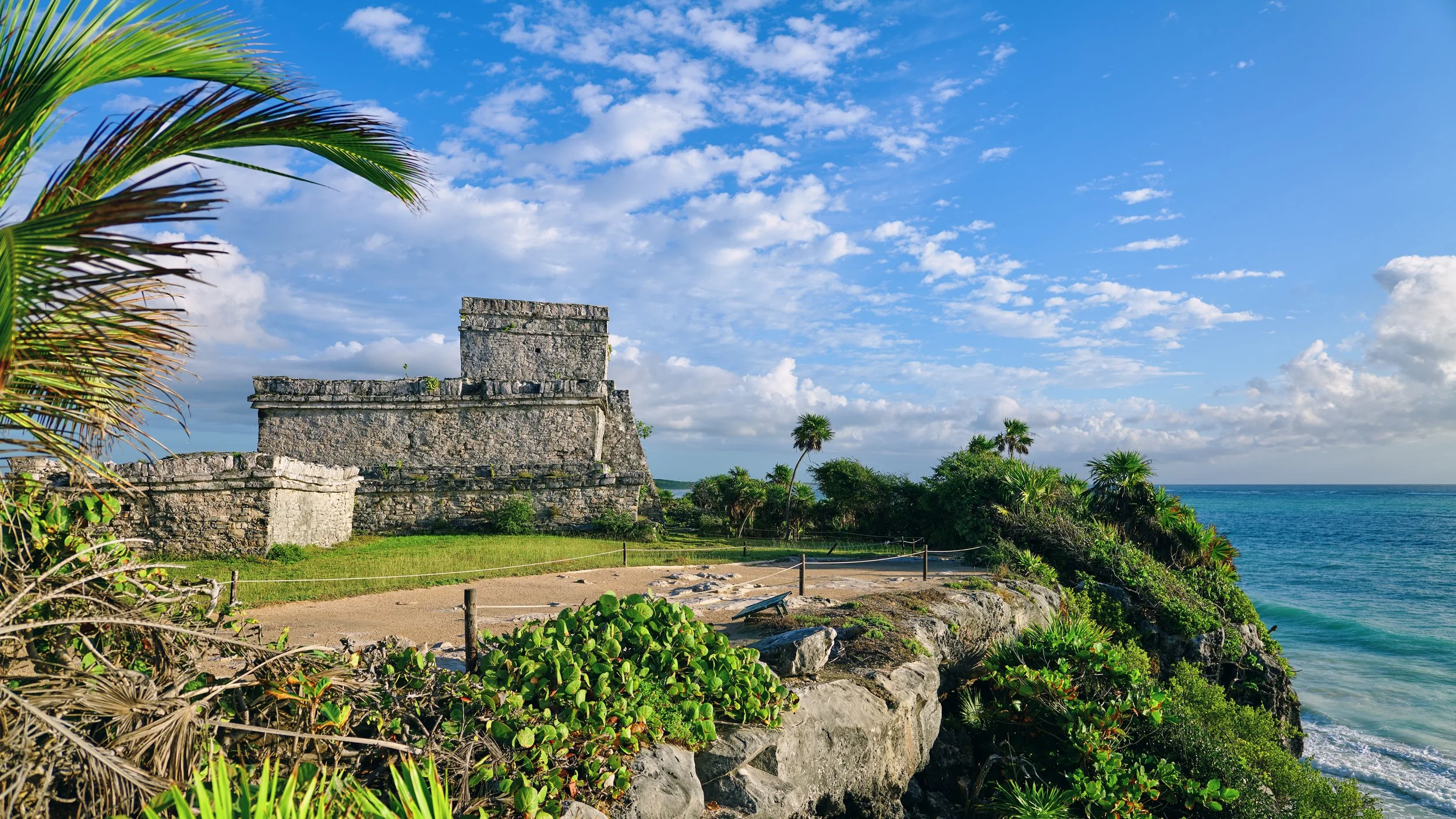 A well-preserved Mayan city perched above the Caribbean Sea
