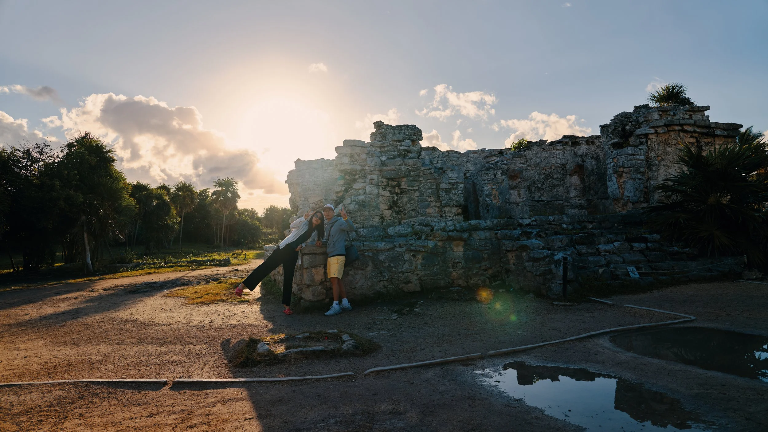 The first ruin upon entering the site — part of the ancient Mayan walled city