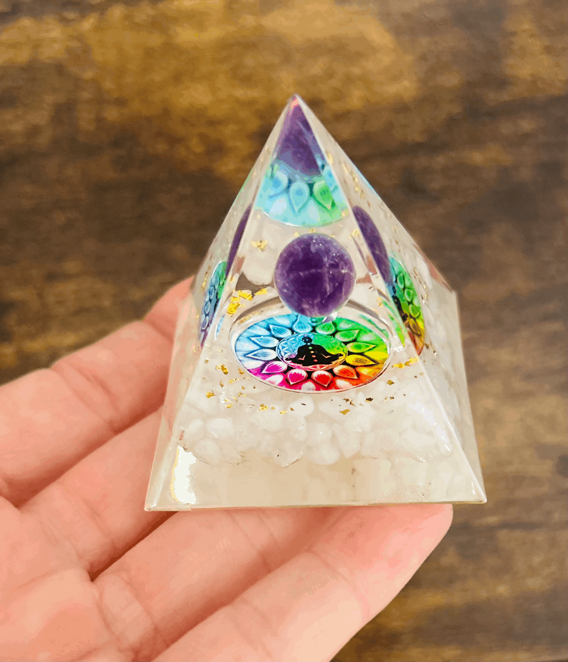 Chakra Balancing Orgonite Meditation Pyramid
