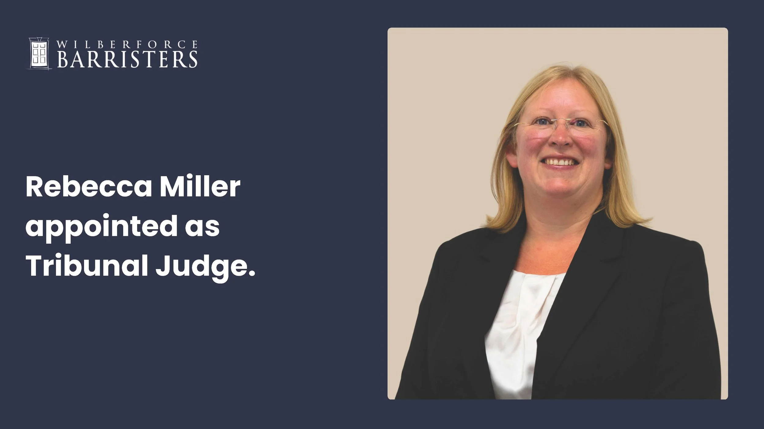 Chambers congratulates Rebecca Miller on her appointment to Tribunal Judge.