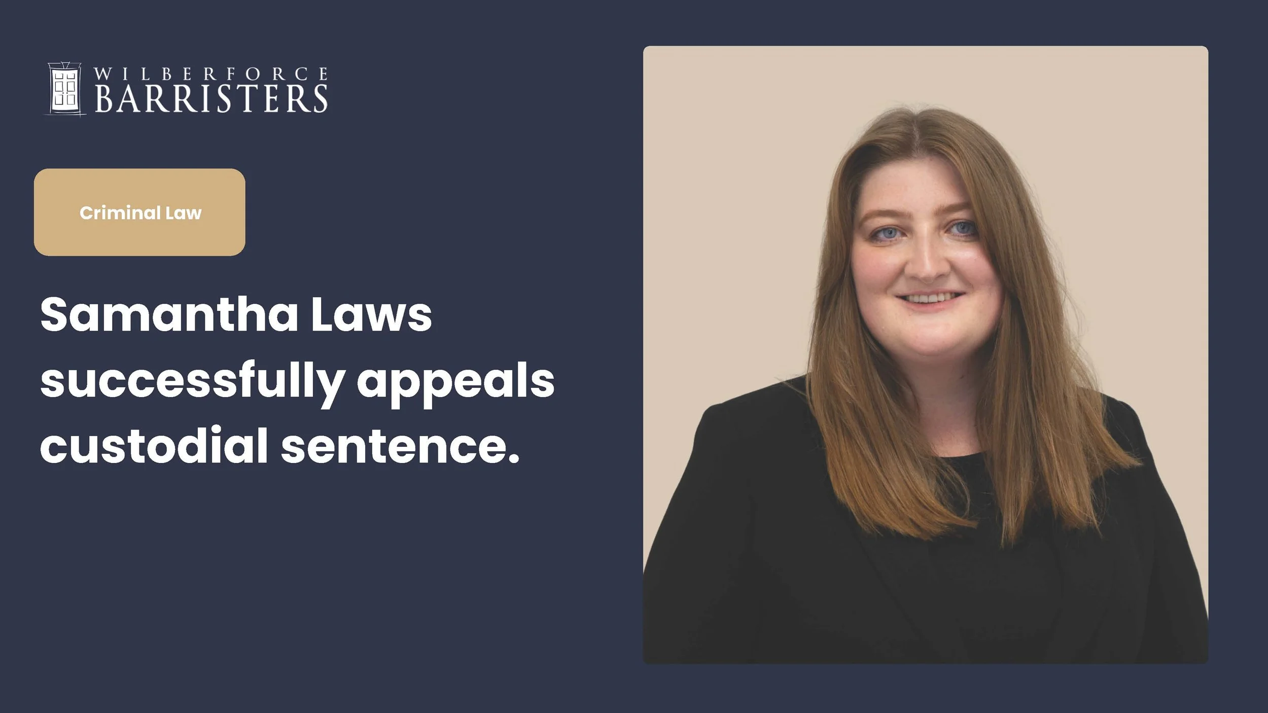 Samantha Laws successfully appeals custodial sentence.