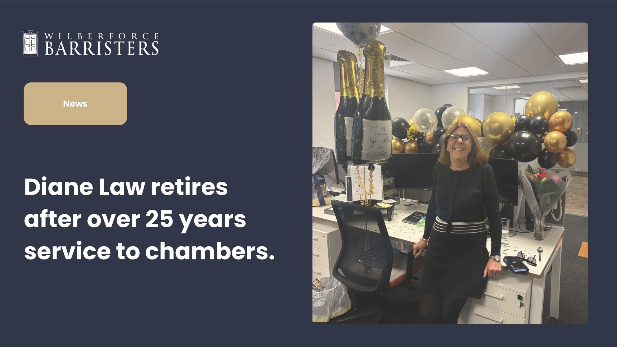 Diane Law retires after over 25 years service to Chambers.