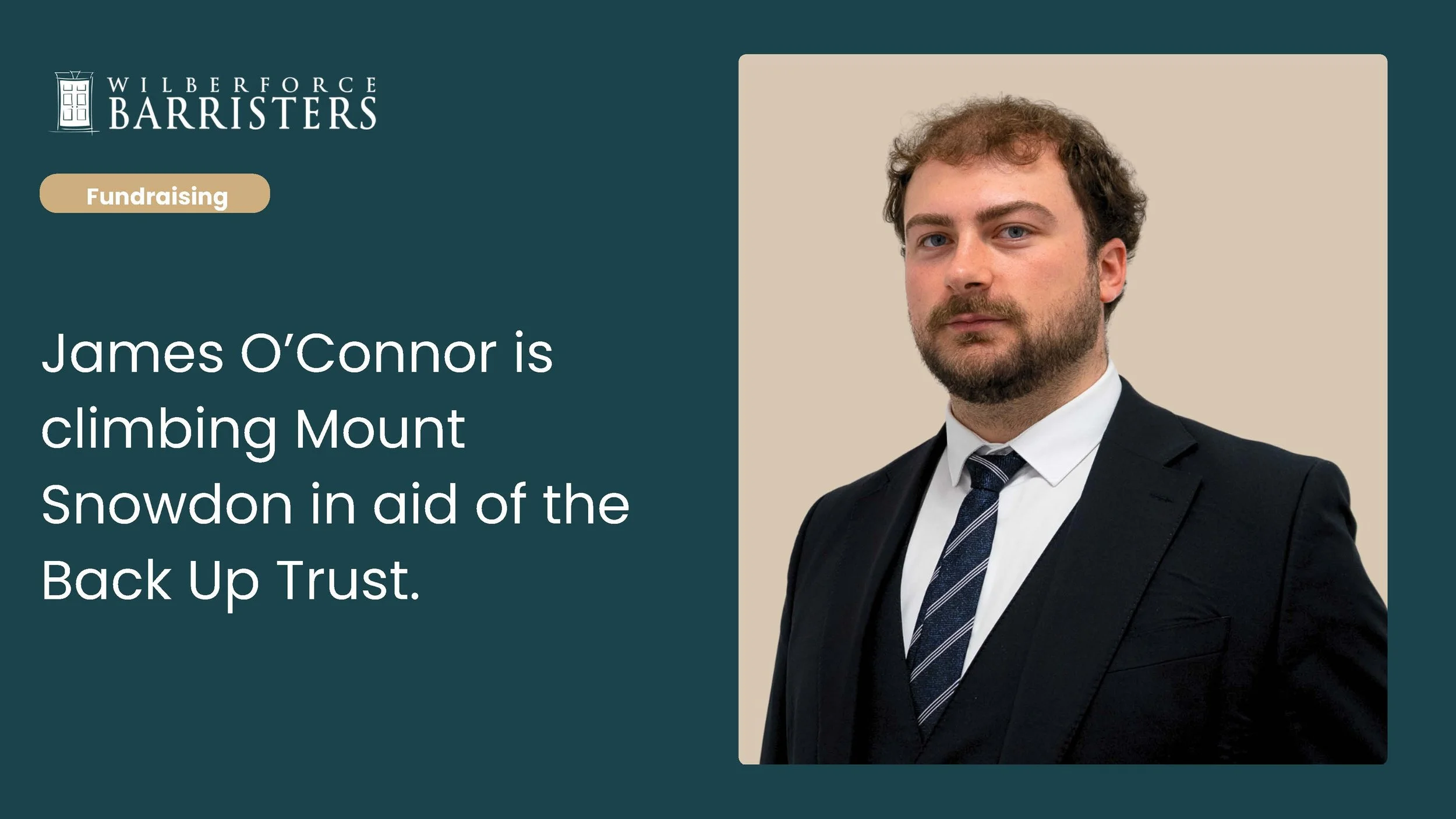 James O’Connor is climbing Mount Snowdon in aid of the Back Up Trust.