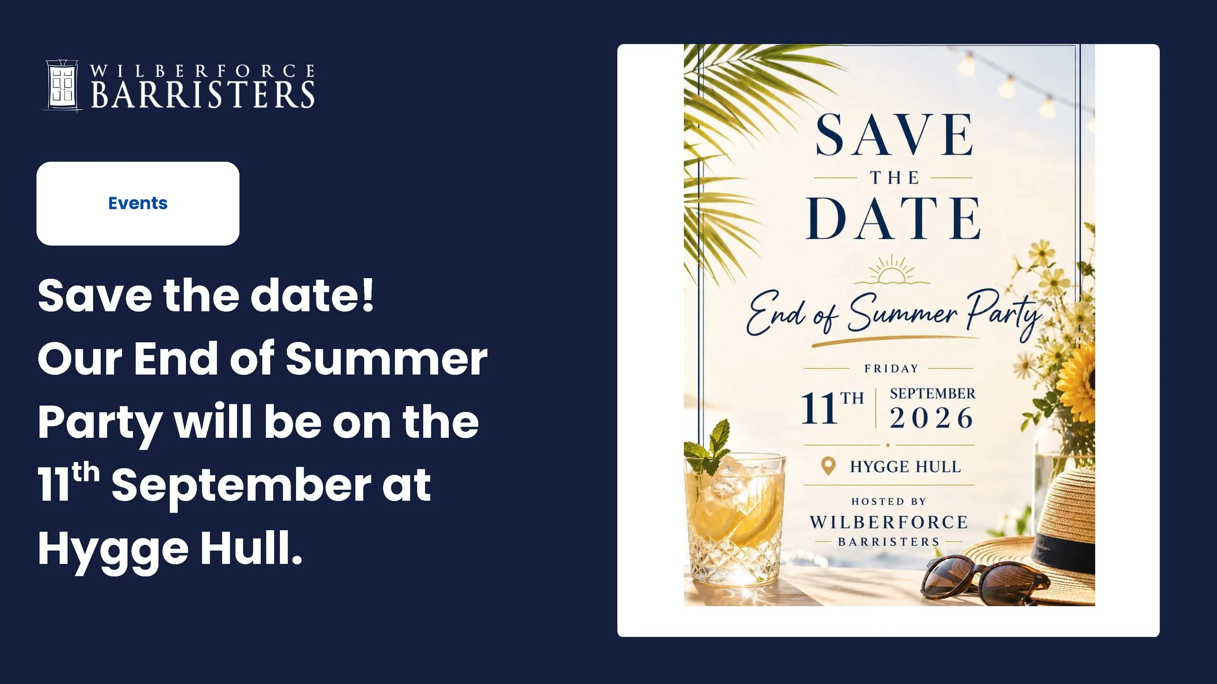 Save the date! Our End of Summer Party will be on 1th September at Hygge Hull.