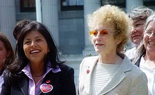 Christine Chavez (Cesar Chavez's granddaughter) and Carole Migden