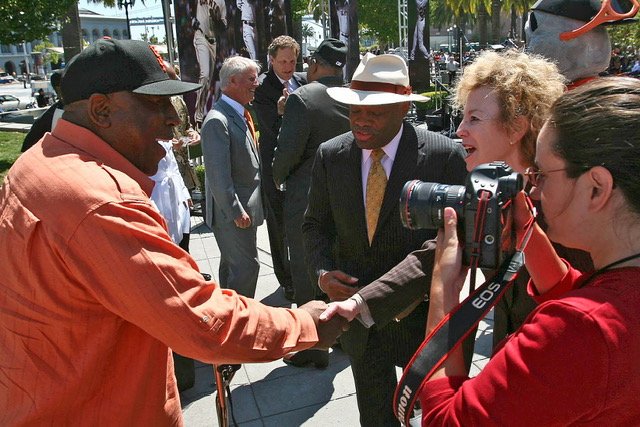 Baseball Legend Willie Mays, Mayor Willie Brown and Carole